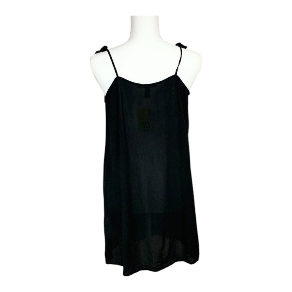 Forever 21 Black Gauzy Semi Sheer Dress Swim Cover Size Small - Picture 3 of 6